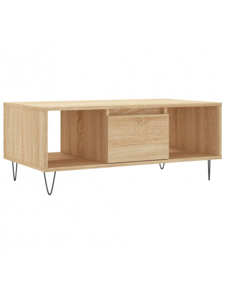 Tavolino Salotto Rovere Sonoma 90x50x36,5 cm Legno Multistrato