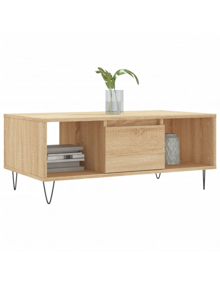 Tavolino Salotto Rovere Sonoma 90x50x36,5 cm Legno Multistrato