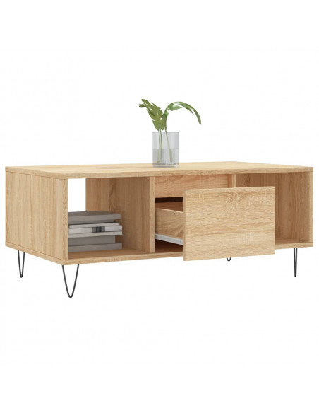 Tavolino Salotto Rovere Sonoma 90x50x36,5 cm Legno Multistrato