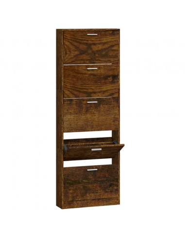 Scarpiera Rovere Fumo 59x17x169 cm in Legno Multistrato