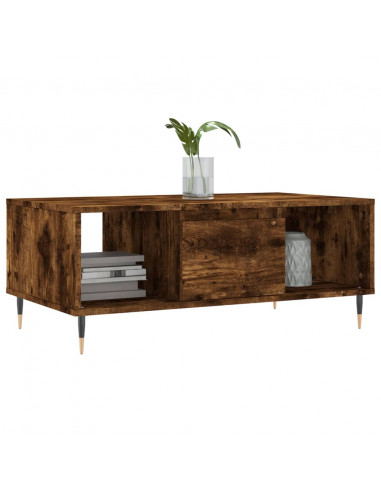 Tavolino da Salotto Rovere Fumo 90x50x36,5 cm Legno Multistrato