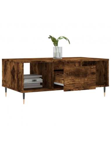 Tavolino da Salotto Rovere Fumo 90x50x36,5 cm Legno Multistrato