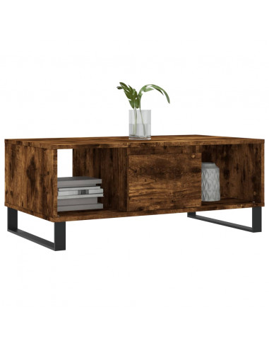Tavolino da Salotto Rovere Fumo 90x50x36,5 cm Legno Multistrato