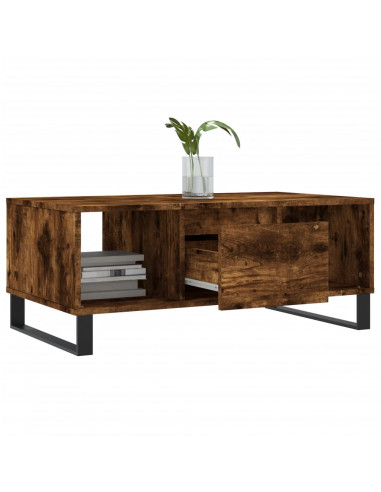 Tavolino da Salotto Rovere Fumo 90x50x36,5 cm Legno Multistrato