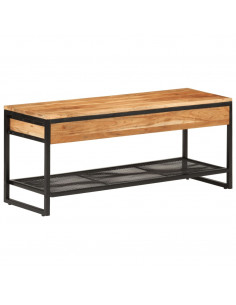 Panca da Giardino 110x35x45 cm Legno Massello di Acacia e Ferro 2