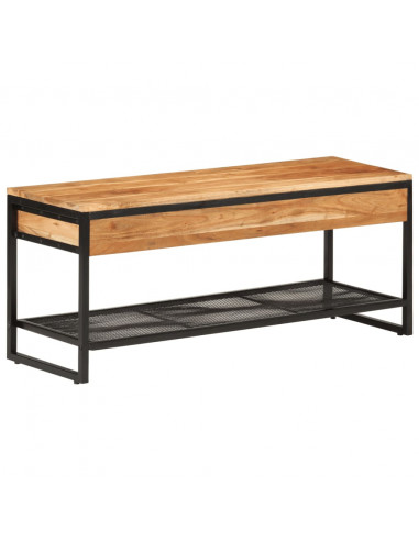 Panca da Giardino 110x35x45 cm Legno Massello di Acacia e Ferro