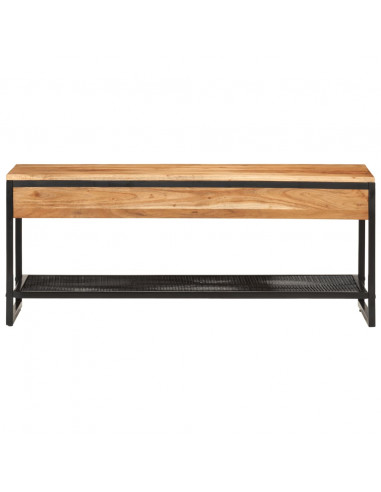 Panca da Giardino 110x35x45 cm Legno Massello di Acacia e Ferro