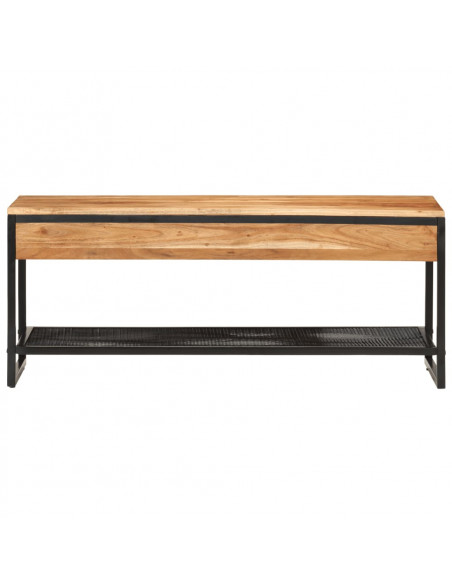 Panca da Giardino 110x35x45 cm Legno Massello di Acacia e Ferro