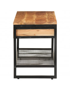 Panca da Giardino 110x35x45 cm Legno Massello di Acacia e Ferro 2