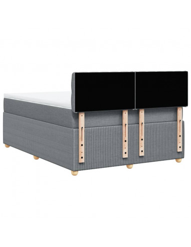 Giroletto a Molle con Materasso Grigio Chiaro 160x200cm Tessuto