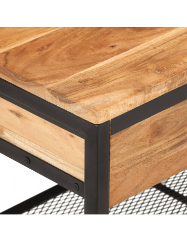 Panca da Giardino 110x35x45 cm Legno Massello di Acacia e Ferro