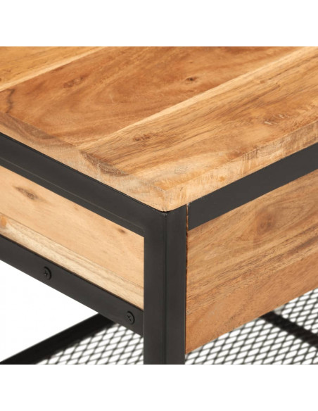 Panca da Giardino 110x35x45 cm Legno Massello di Acacia e Ferro