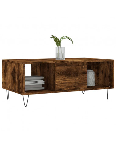 Tavolino da Salotto Rovere Fumo 90x50x36,5 cm Legno Multistrato