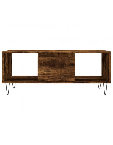 Tavolino da Salotto Rovere Fumo 90x50x36,5 cm Legno Multistrato