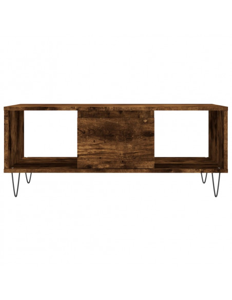 Tavolino da Salotto Rovere Fumo 90x50x36,5 cm Legno Multistrato