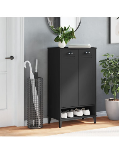 Scarpiera VIKEN Nera in Legno Massello di Pino