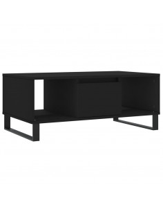 Tavolino da Salotto Nero 90x50x36,5 cm in Legno Multistrato 2