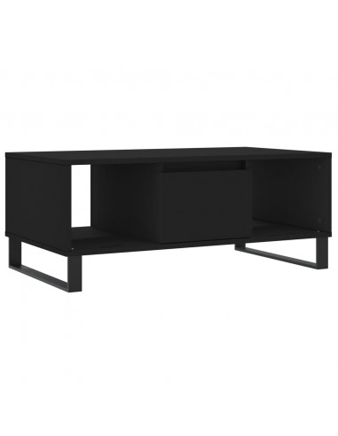 Tavolino da Salotto Nero 90x50x36,5 cm in Legno Multistrato