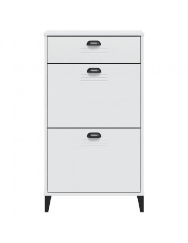 Scarpiera VIKEN Bianca in Legno Massello di Pino