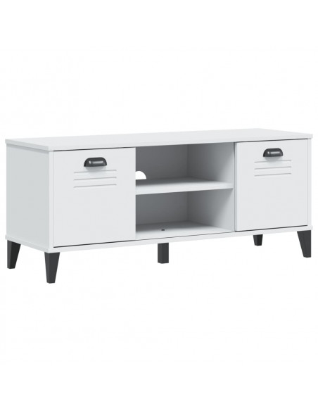 Panca Portascarpe VIKEN Bianca 106x35x45 cm Legno Massello Pino
