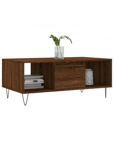 Tavolino da Salotto Rovere Marrone 90x50x36,5 cm in Multistrato