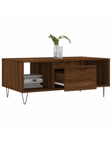 Tavolino da Salotto Rovere Marrone 90x50x36,5 cm in Multistrato