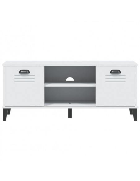 Panca Portascarpe VIKEN Bianca 106x35x45 cm Legno Massello Pino