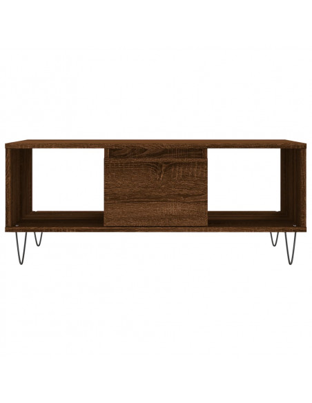 Tavolino da Salotto Rovere Marrone 90x50x36,5 cm in Multistrato