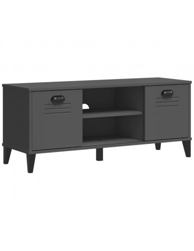 Panca Portascarpe VIKEN Antracite 106x35x45 cm Massello Pino