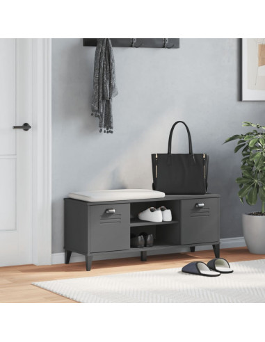 Panca Portascarpe VIKEN Antracite 106x35x45 cm Massello Pino