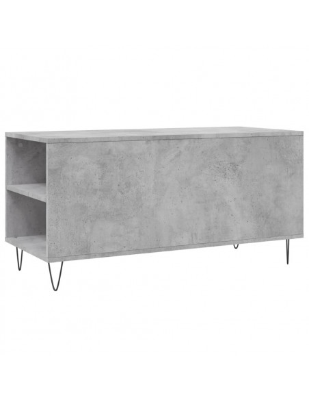 Tavolino Salotto Grigio Cemento 102x44,5x50cm Legno Multistrato