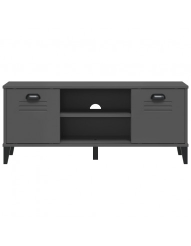 Panca Portascarpe VIKEN Antracite 106x35x45 cm Massello Pino