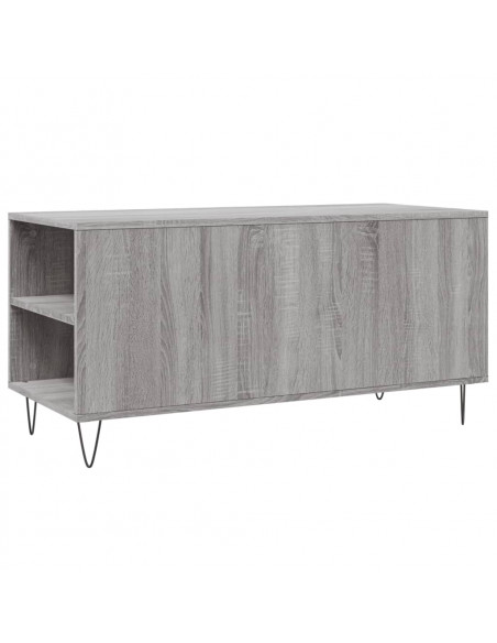 Tavolino Salotto Grigio Sonoma 102x44,5x50 cm Legno Multistrato