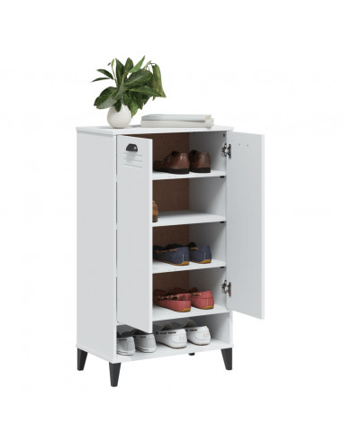 Scarpiera VIKEN Bianca in Legno Massello di Pino