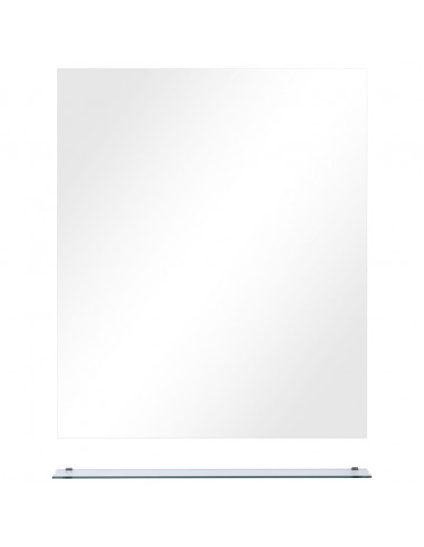 Specchio da Parete con Mensola 50x60 cm in Vetro Temperato