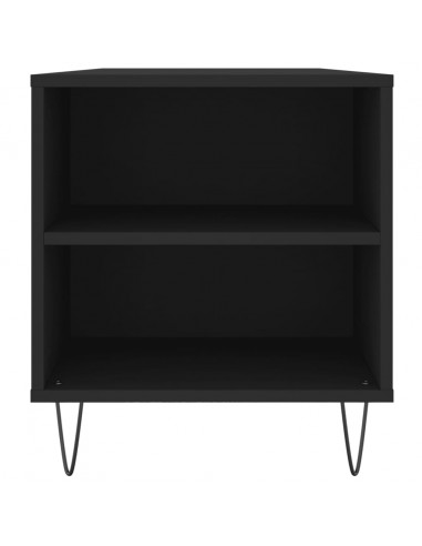 Tavolino da Salotto Nero 102x44,5x50 cm in Legno Multistrato