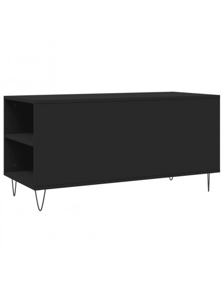 Tavolino da Salotto Nero 102x44,5x50 cm in Legno Multistrato