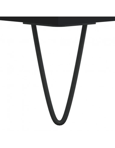 Tavolino da Salotto Nero 102x44,5x50 cm in Legno Multistrato