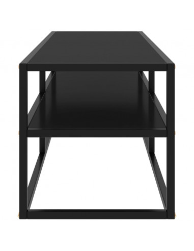 Mobile TV Nero con Vetro Nero 120x40x40 cm