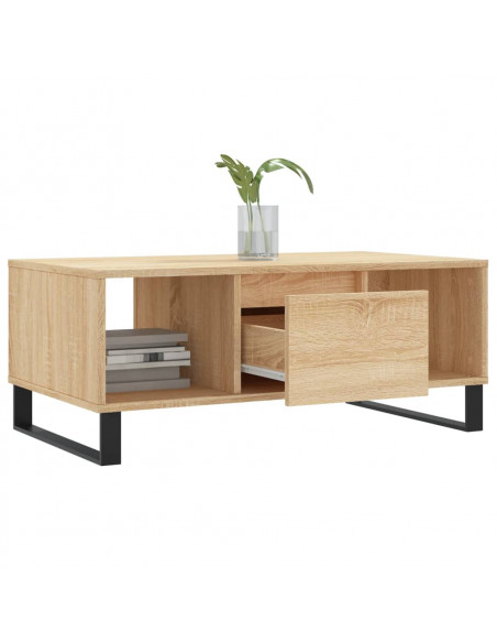 Tavolino Salotto Rovere Sonoma 90x50x36,5 cm Legno Multistrato
