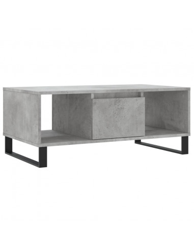 Tavolino Salotto Grigio Cemento 90x50x36,5 cm Legno Multistrato