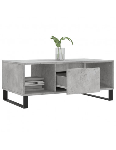 Tavolino Salotto Grigio Cemento 90x50x36,5 cm Legno Multistrato