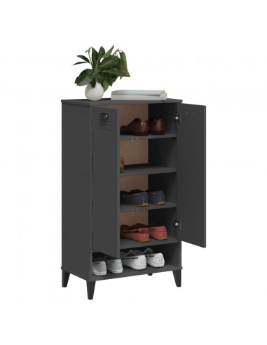 Scarpiera VIKEN Grigio Antracite in Legno Massello di Pino