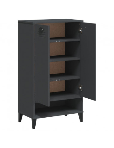 Scarpiera VIKEN Grigio Antracite in Legno Massello di Pino