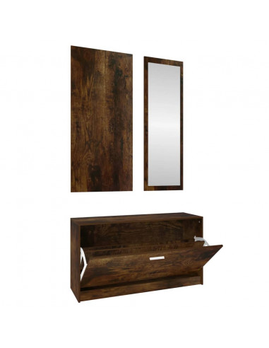 Set Scarpiere 3 in 1 rovere fumo in Legno Multistrato