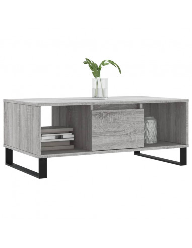 Tavolino Salotto Grigio Sonoma 90x50x36,5 cm Legno Multistrato