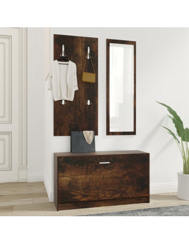 Set Scarpiere 3 in 1 rovere fumo in Legno Multistrato