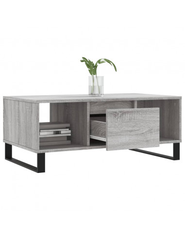 Tavolino Salotto Grigio Sonoma 90x50x36,5 cm Legno Multistrato