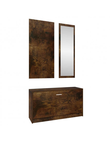 Set Scarpiere 3 in 1 rovere fumo in Legno Multistrato