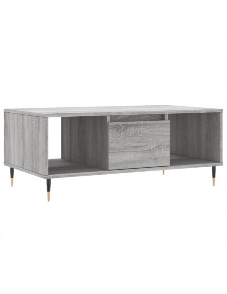 Tavolino Salotto Grigio Sonoma 90x50x36,5 cm Legno Multistrato